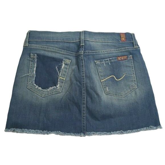 7 For All Mankind Dresses & Skirts - 7 For All Mankind Skirt Size 26 Womens Dark Wash Button Fly Mini Denim
